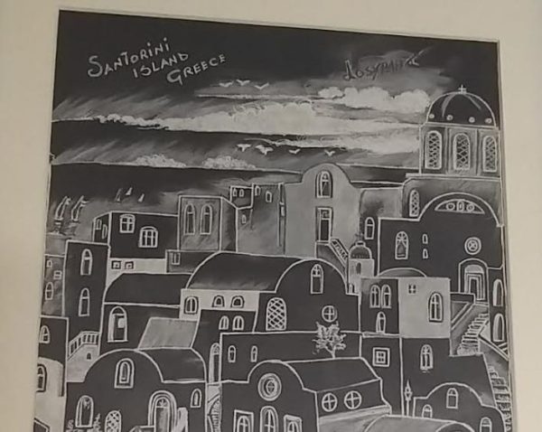 Isola di Santorini nella notte
